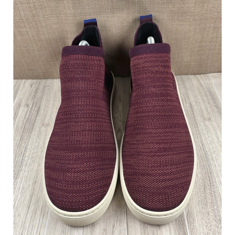 Rothy's The Chelsea Womens Size 9.5 Boot Sneakers Plum Melange Knit Stitch Sport